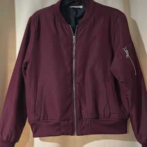 Charlotte Russe lightweight jacket.  L.  Zip. front.  Zipper pocket on sleeve.